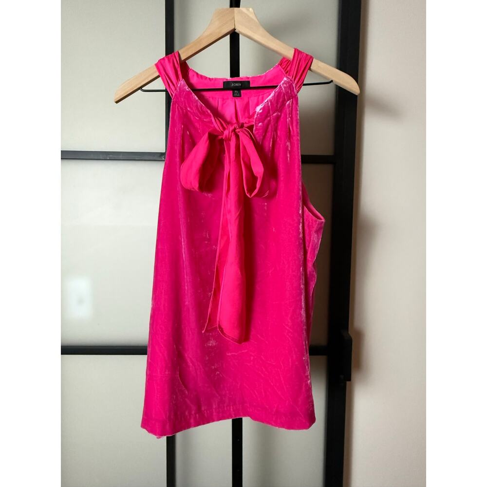 J.Crew Halter bow top in Velvet Pink Size XL